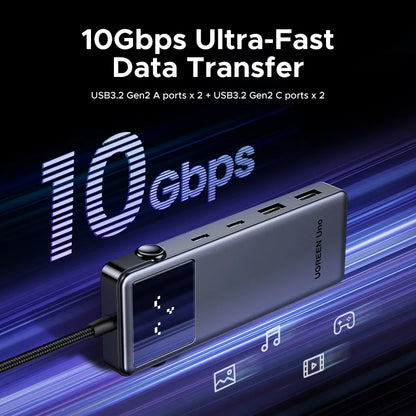 Uno 6-in-1 USB-C Hub – 4K 60Hz, 100W PD, 10Gbps Splitter