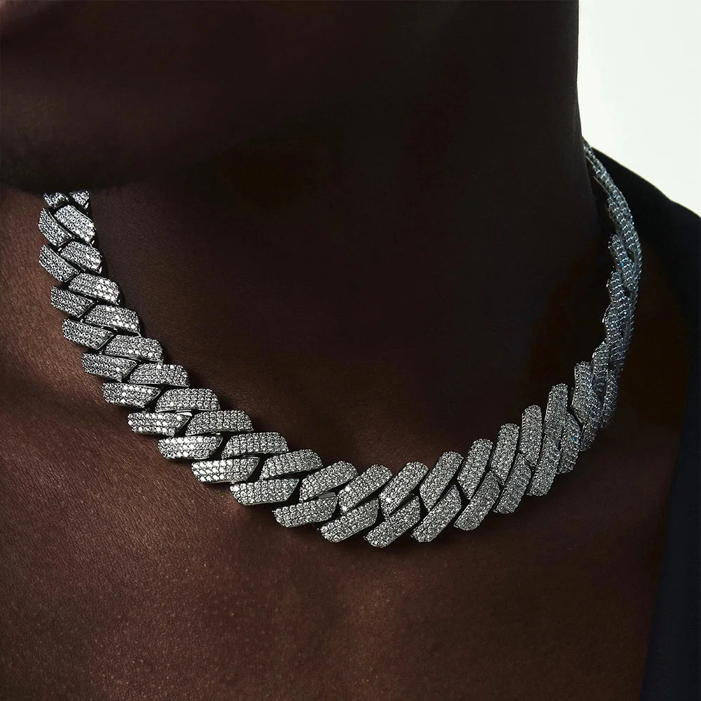 Hip Hop Iced Out Cuban Link Chain Necklace – Gold & Silver Men’s Gift
