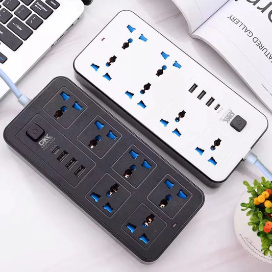 Universal Power Strip with USB – EU/US/UK Plug & 1.8m Cord