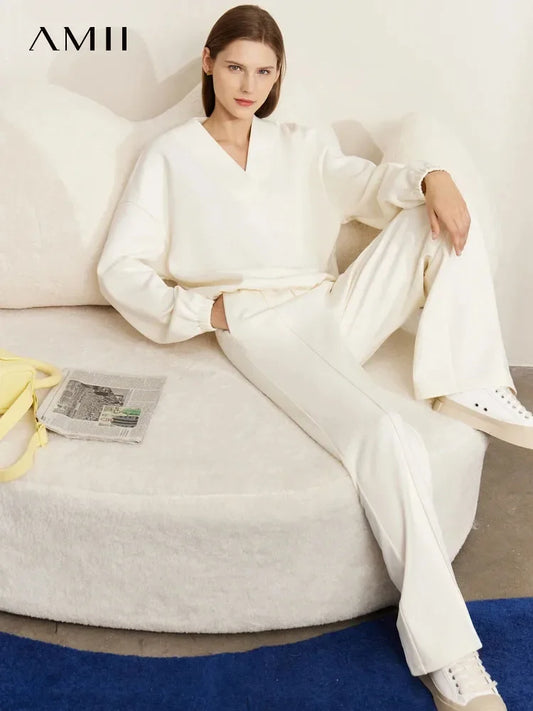 Women’s Loose Sweatshirt & Straight Leg Pants – Spring Casual Set