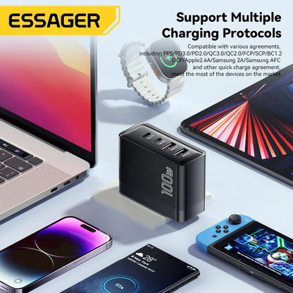 100W GaN USB-C Charger – PD & QC Fast Charging Adapter