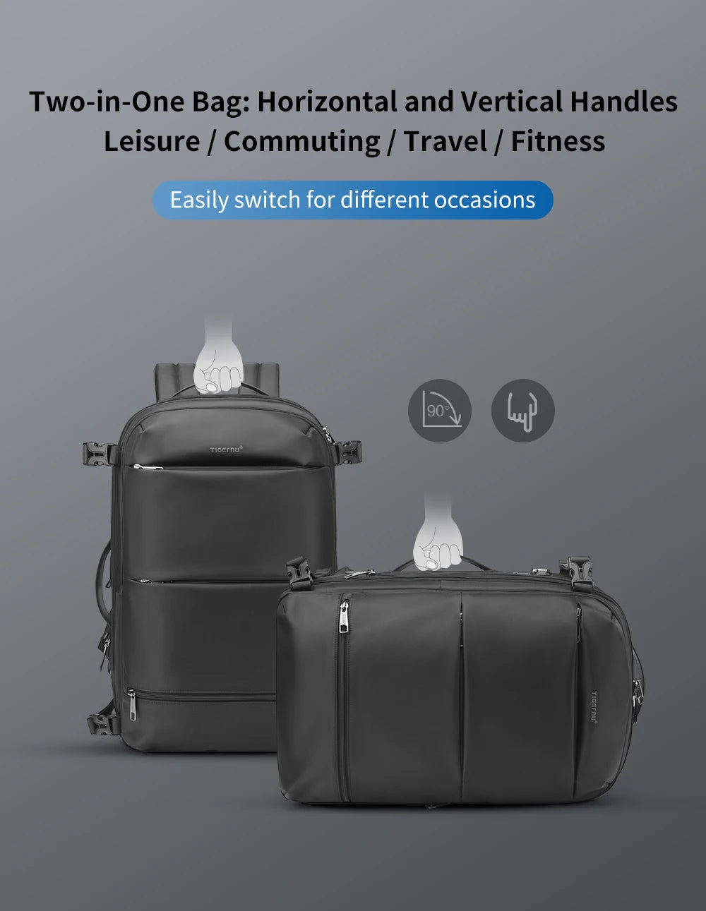 Men’s Business Travel Backpack – Waterproof, USB, Expandable Laptop Bag