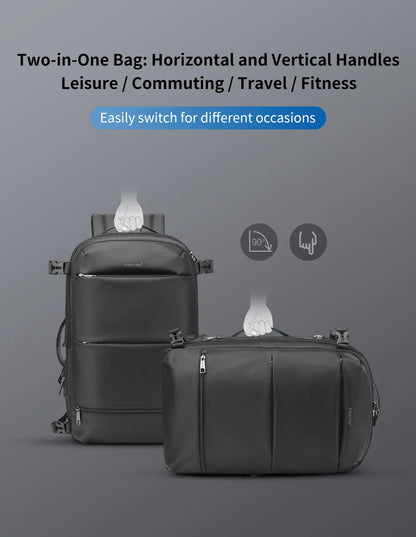 Men’s Business Travel Backpack – Waterproof, USB, Expandable Laptop Bag