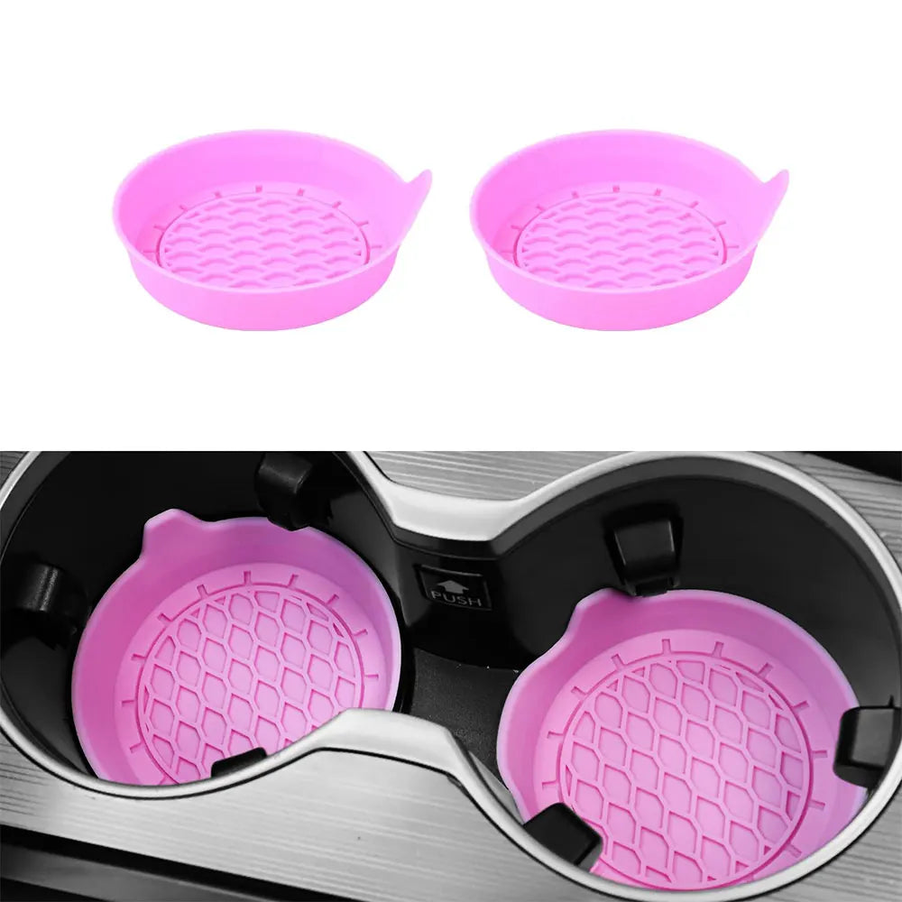 2/4pcs Silicone Car Cup Holder Coasters – Non-Slip & Universal Fit