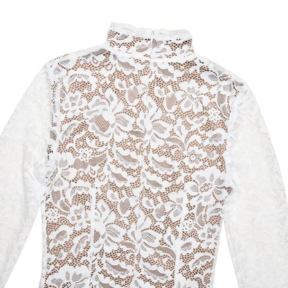 Women’s Elegant Lace Bodycon Dress – Long Sleeve Fishtail Evening Dress