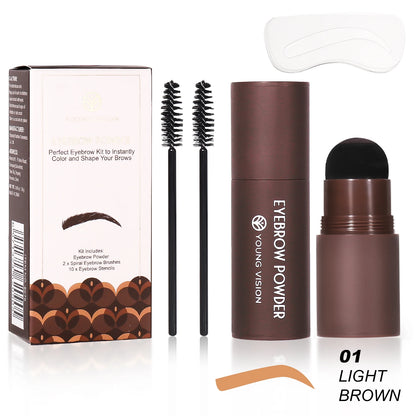 Eyebrow Stamp Stencil Kit – Waterproof Brow Makeup with 10 Stencils