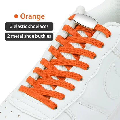 No-Tie Elastic Shoelaces with Metal Lock | Quick Fit for All Shoes