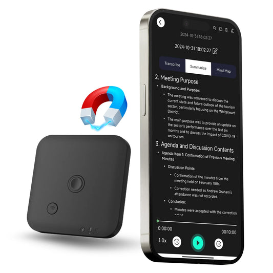 AI Voice & Call Recorder – Speech-to-Text, 64GB, 100 Languages