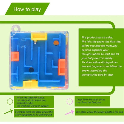 3D Maze Magic Cube Puzzle Toy with Rolling Ball for Kids & Adults