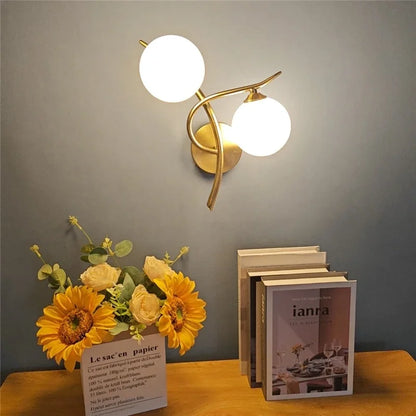 Nordic Modern Glass Ball Wall Lamp – LED Bed & Corridor Light