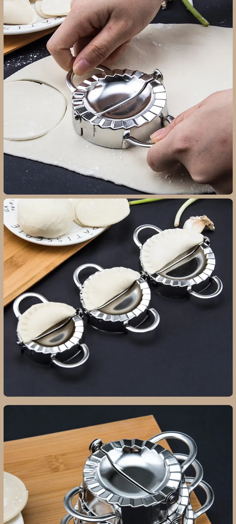 Stainless Steel Dumpling Maker Press for Ravioli, Pie, and Pastry