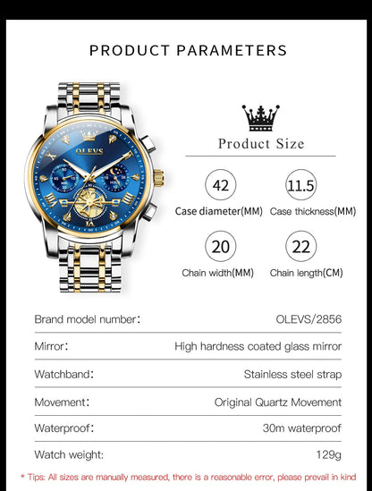 Cartmela 2856 Men’s Quartz Watch – Skeleton Flywheel Chronograph