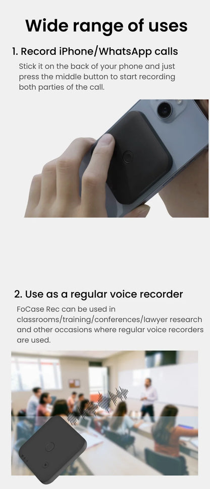 AI Voice & Call Recorder – Speech-to-Text, 64GB, 100 Languages