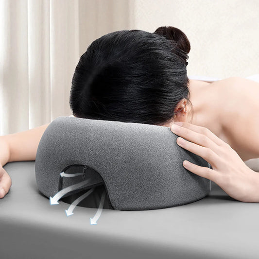 Face Down Memory Foam Pillow – Prone Nap & Massage Headrest
