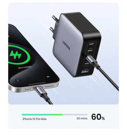 100W GaN Fast Charger – 5-Port USB-C PD QC4.0 Charger Hub