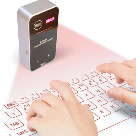 Portable Laser Bluetooth Keyboard with Mouse for Phone & Tablet