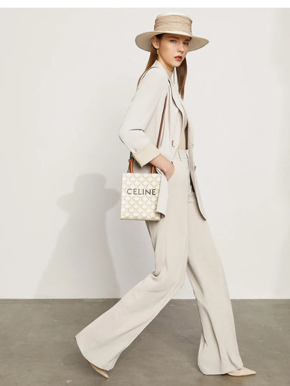 Women’s Wide Leg Chiffon Pants – High Waist Loose Office Trousers