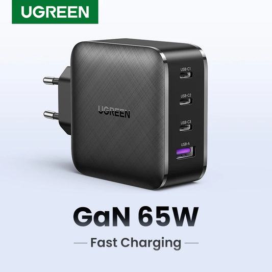65W GaN USB-C Charger – Quick Charge 4.0 PD Fast Charger for Phones & Laptops