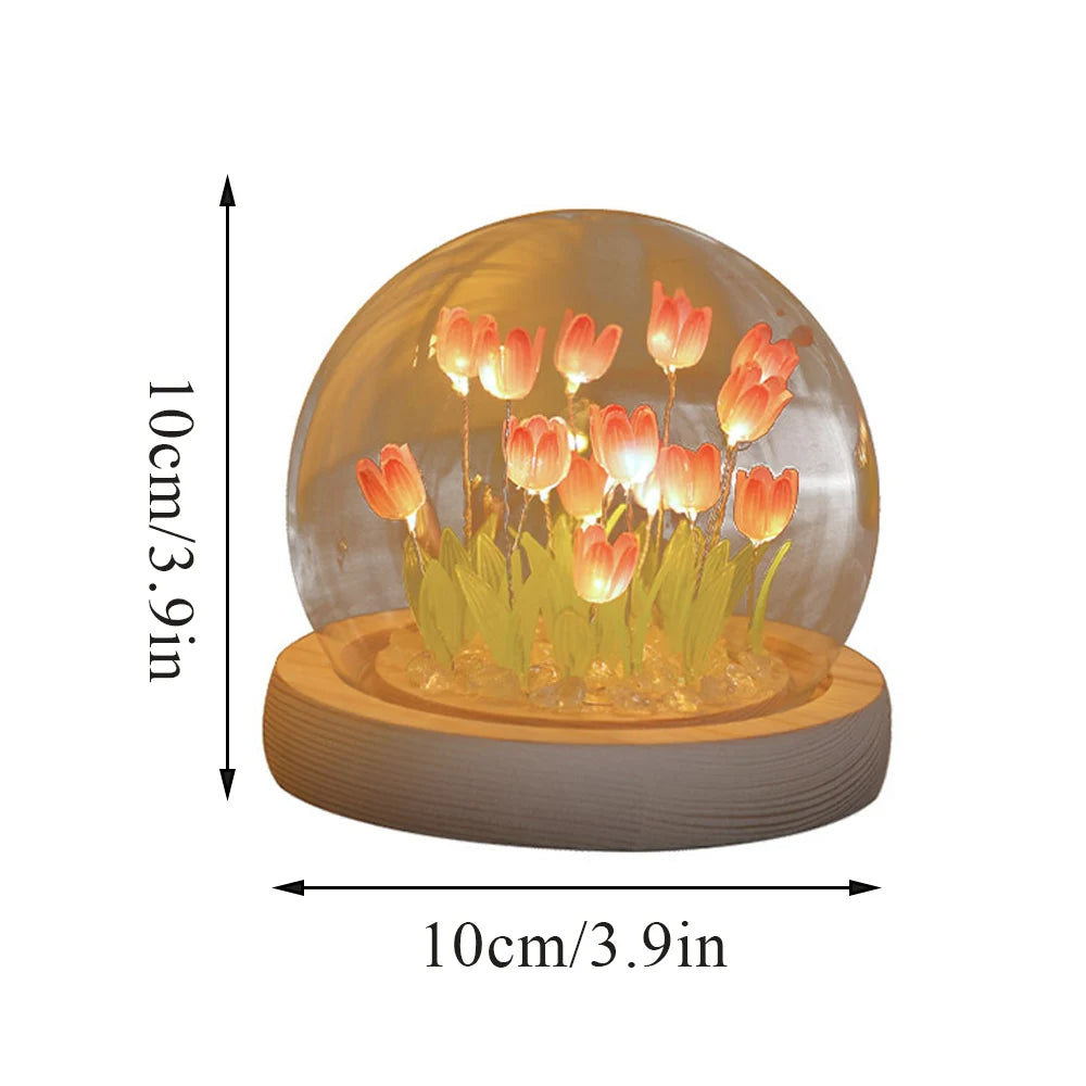 DIY Tulip LED Night Light – Battery Operated Flower Table Lamp