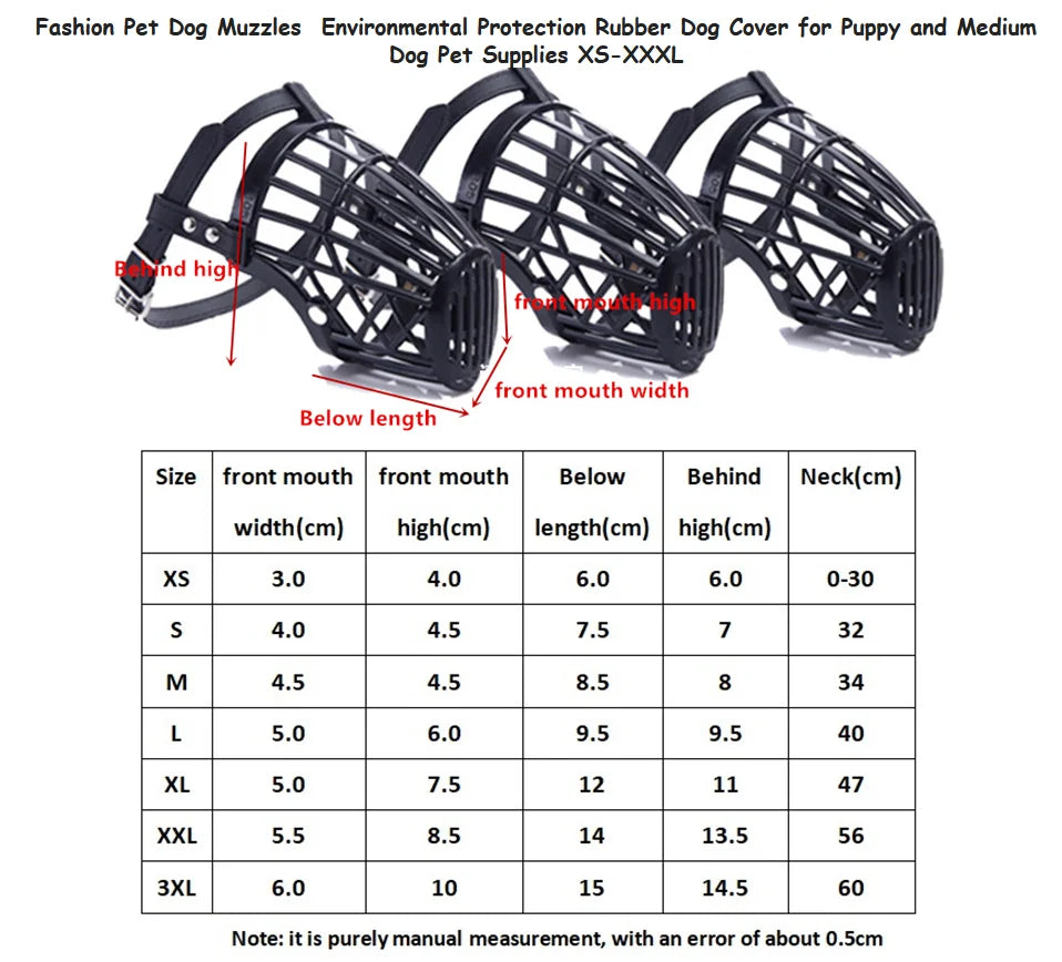 Adjustable Dog Muzzle – Soft Basket Design for All Sizes
