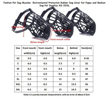 Adjustable Dog Muzzle – Soft Basket Design for All Sizes