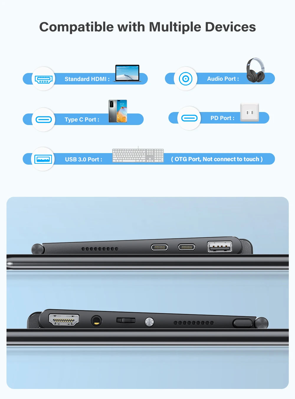 UPERFECT 1080P Touchscreen Portable Monitor for Laptop & Gaming