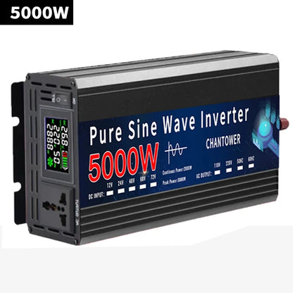 Pure Sine Wave Inverter DC to AC – 12V/24V to 110V/220V 2000–5000W