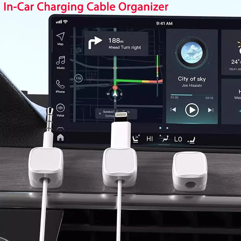 Magnetic Cable Clips – Adhesive Cord Organizer for Desk & Home