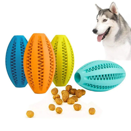 Dog Chew Toy Ball – Tough Rubber Teeth Cleaning Snack Ball
