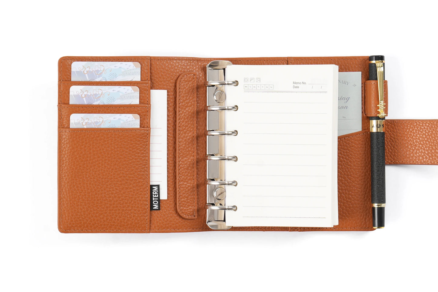 Elite Pocket A7 Rings Planner Cover – Pebbled Grain Leather, 25mm Rings