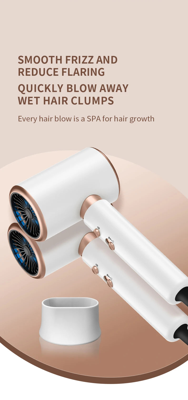 High-Speed Quiet Hair Dryer with Constant Temp & Fast Drying