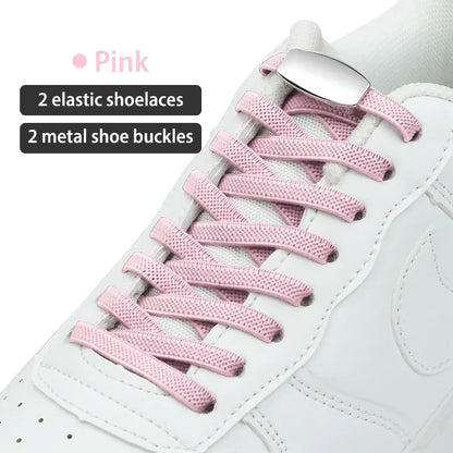 No-Tie Elastic Shoelaces with Metal Lock | Quick Fit for All Shoes