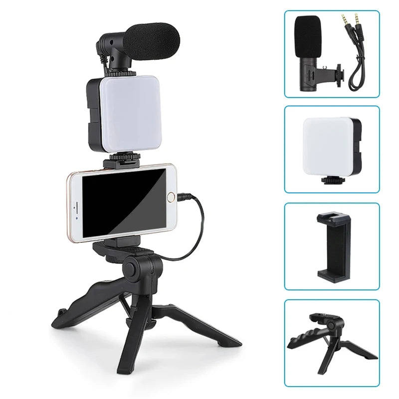 Cartmela Smartphone Vlogging Kit – Tripod, Microphone & Fill Light