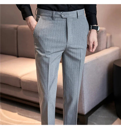 Cartmela Men’s Black Striped Suit Pants