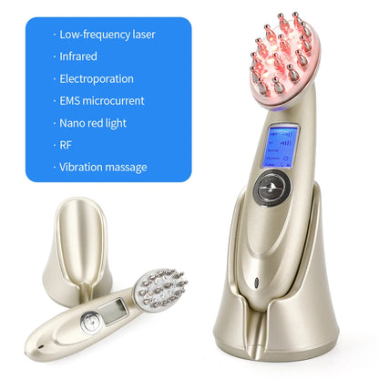 EMS Electric Scalp Massager – LED Hair Growth & Anti-Hair Loss Comb