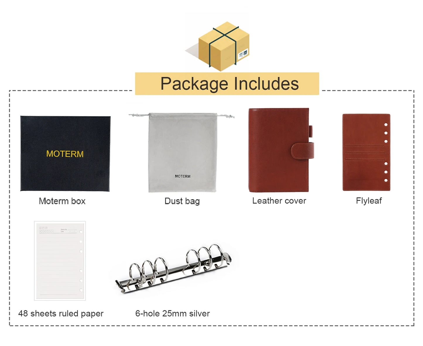 Full Grain Leather Planner with Rings – Personal Size Organizer