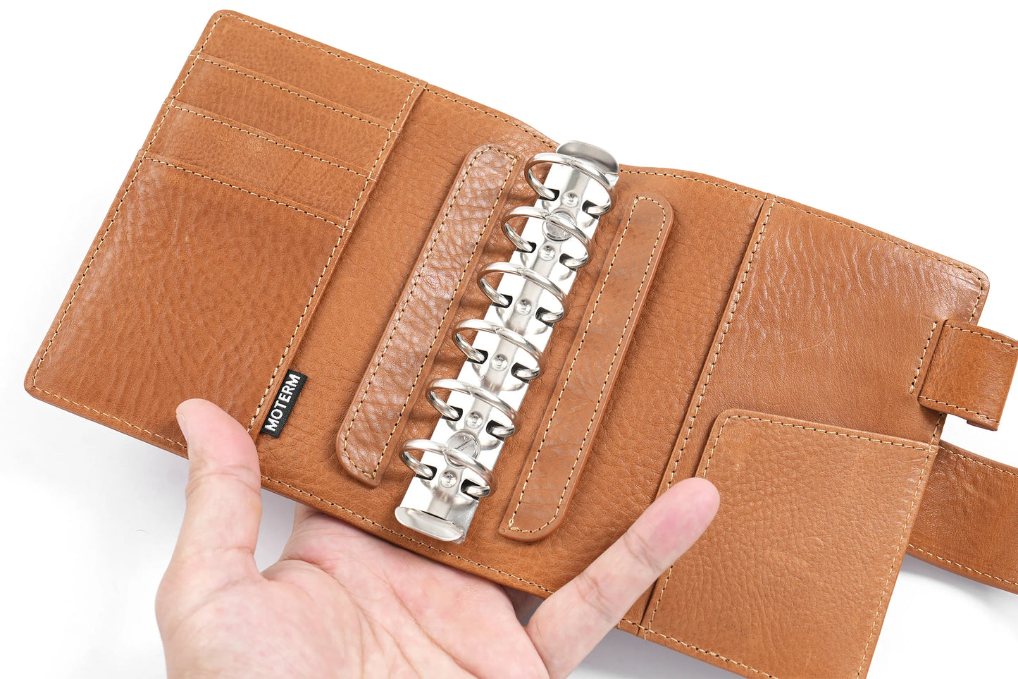 Pocket/A7 Ring Planner – 25mm Vegetable Tanned Leather Organizer