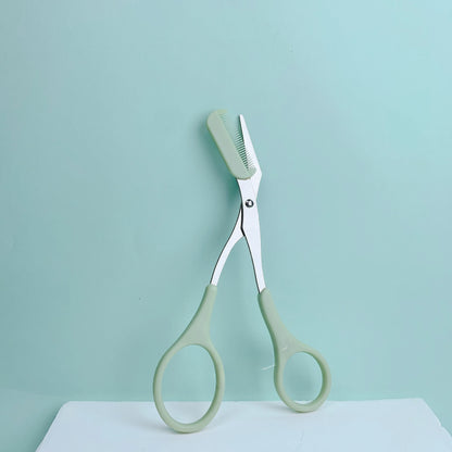 Pink Eyebrow Trimming Scissors with Comb – Precise Grooming Tool