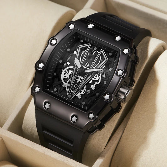 Men's Square Sport Watch - Quartz Waterproof Large Dial Luminous