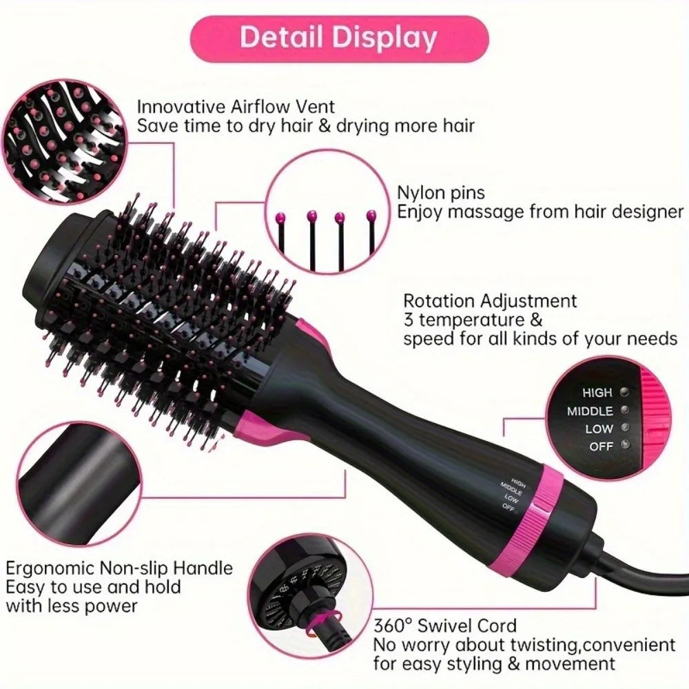 2-in-1 Hair Straightener & Curler Brush – Styling Tool for Women