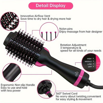 2-in-1 Hair Straightener & Curler Brush – Styling Tool for Women