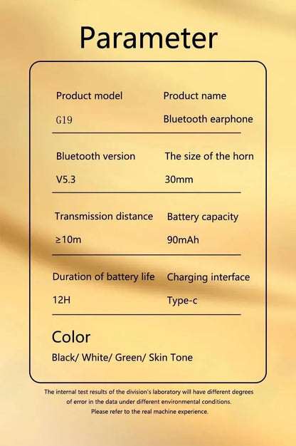 G19 Open-Ear Bluetooth Headset – Air Conduction Wireless Earhook