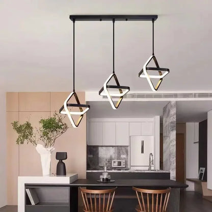 Modern Black LED Pendant Light – Dining & Bedroom Chandelier Lamp