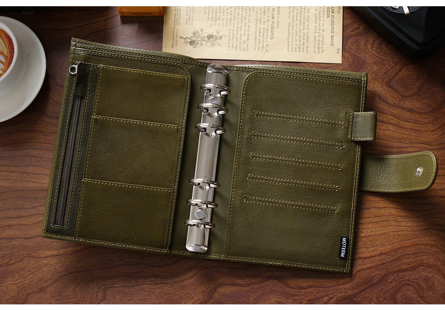 Full Grain Leather Planner with Rings – Personal Size Organizer