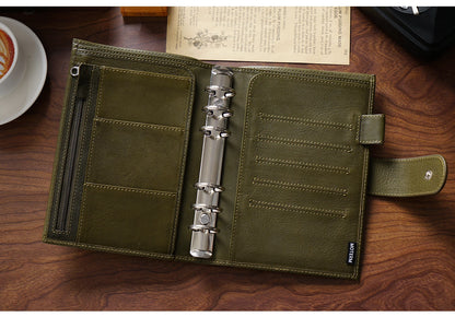 Full Grain Leather Planner with Rings – Personal Size Organizer