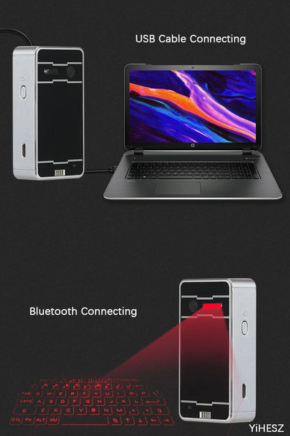 Portable Laser Bluetooth Keyboard with Mouse for Phone & Tablet