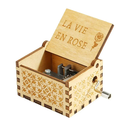 Wooden Hand Crank Music Box