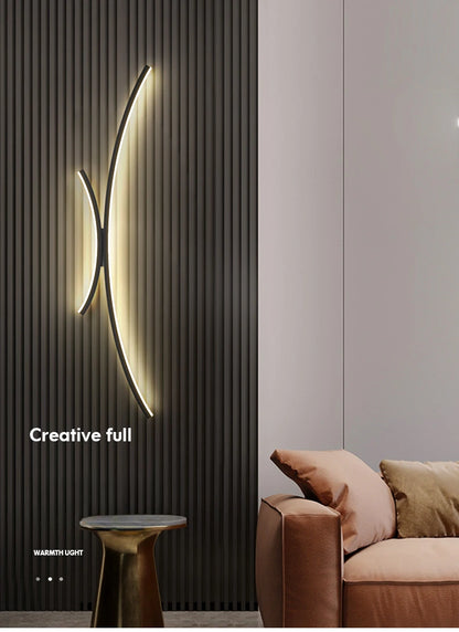 Cartmela Nordic Black & Gold LED Wall Lamp