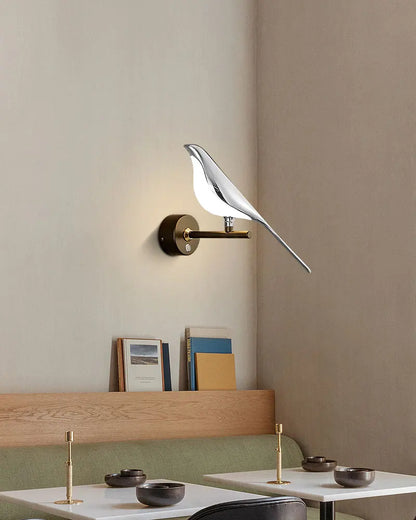 Magpie Bird LED Wall Lamp – 360° Rotating Bedside Light