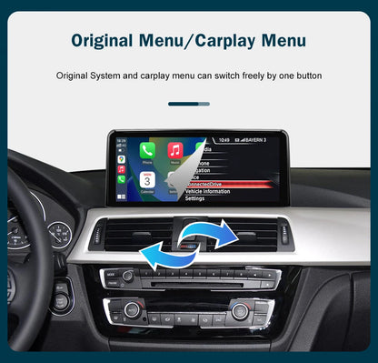 شاشة CarPlay لاسلكية مقاس 10.25 بوصة/12.3 بوصة لسيارات BMW الفئة الأولى إلى الرابعة (F20-F33)